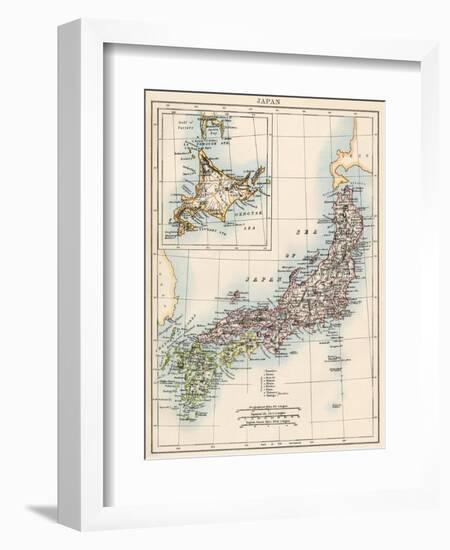 Map of Japan, 1870s-null-Framed Premium Giclee Print