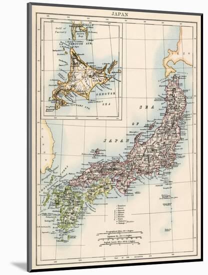 Map of Japan, 1870s-null-Mounted Premium Giclee Print