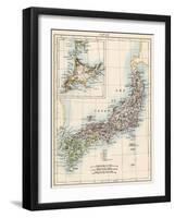 Map of Japan, 1870s-null-Framed Giclee Print