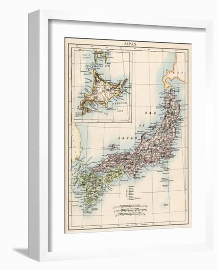 Map of Japan, 1870s-null-Framed Giclee Print