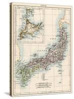 Map of Japan, 1870s-null-Stretched Canvas
