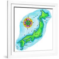 Map of Japan-Jennifer Thermes-Framed Photographic Print