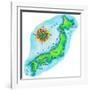 Map of Japan-Jennifer Thermes-Framed Photographic Print