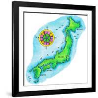 Map of Japan-Jennifer Thermes-Framed Photographic Print