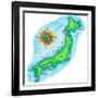 Map of Japan-Jennifer Thermes-Framed Photographic Print