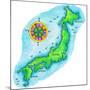 Map of Japan-Jennifer Thermes-Mounted Photographic Print