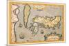 Map of Japan-Abraham Ortelius-Mounted Premium Giclee Print