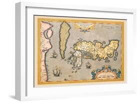 Map of Japan-Abraham Ortelius-Framed Art Print