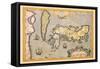 Map of Japan-Abraham Ortelius-Framed Stretched Canvas