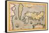 Map of Japan-Abraham Ortelius-Framed Stretched Canvas