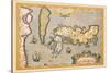 Map of Japan-Abraham Ortelius-Stretched Canvas