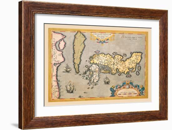 Map of Japan-Abraham Ortelius-Framed Art Print