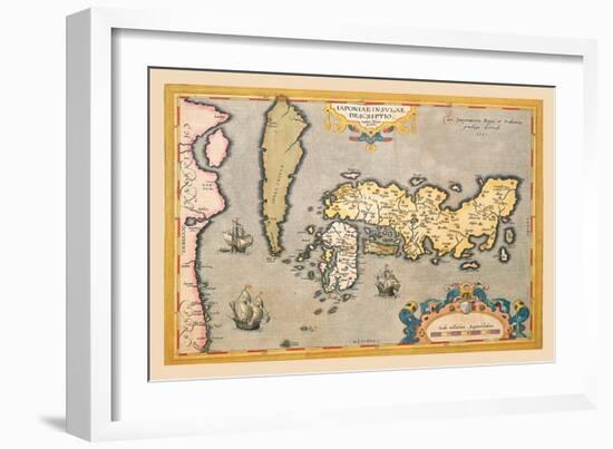Map of Japan-Abraham Ortelius-Framed Art Print