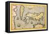 Map of Japan-Abraham Ortelius-Framed Stretched Canvas