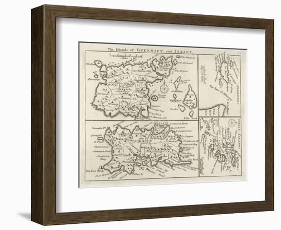 Map of Jersey Guernsey Alderney Sark and the Scilly Isles-null-Framed Art Print