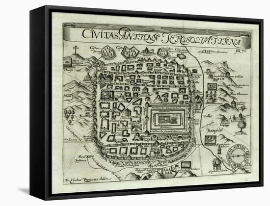 Map of Jerusalem, 1661-Electus Zwinner-Framed Stretched Canvas