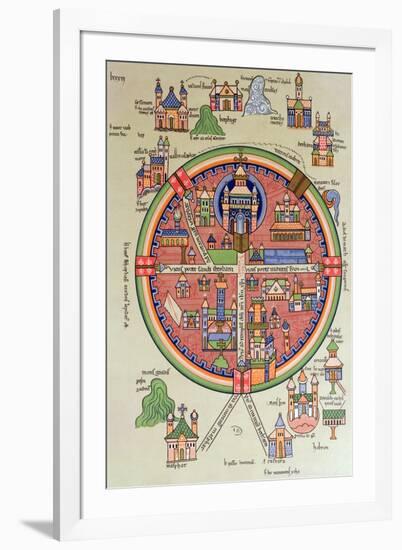 Map of Jerusalem and Palestine, Including the Sacred Sites and the Temple of Solomon-null-Framed Giclee Print