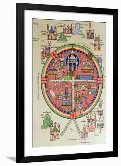 Map of Jerusalem and Palestine, Including the Sacred Sites and the Temple of Solomon-null-Framed Giclee Print