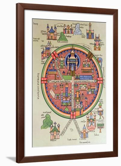 Map of Jerusalem and Palestine, Including the Sacred Sites and the Temple of Solomon-null-Framed Giclee Print