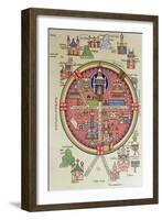 Map of Jerusalem and Palestine, Including the Sacred Sites and the Temple of Solomon-null-Framed Giclee Print