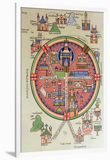 Map of Jerusalem and Palestine, Including the Sacred Sites and the Temple of Solomon-null-Framed Giclee Print