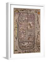 Map of Jerusalem and Surrounding Area Engraved-Joris Hoefnagel-Framed Giclee Print