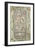 Map of Jerusalem and the Surrounding Area, from Civitates Orbis Terrarum by Georg Braun-Joris Hoefnagel-Framed Giclee Print