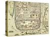 Map of Jerusalem and the Surrounding Area-Joris Hoefnagel-Stretched Canvas