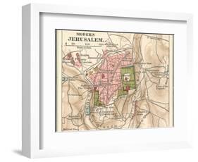 Map of Jerusalem (C. 1900), Maps-Encyclopaedia Britannica-Framed Art Print