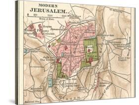 Map of Jerusalem (C. 1900), Maps-Encyclopaedia Britannica-Stretched Canvas