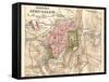 Map of Jerusalem (C. 1900), Maps-Encyclopaedia Britannica-Framed Stretched Canvas