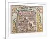 Map of Jerusalem from Civitates Orbis Terrarum-null-Framed Giclee Print