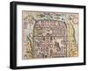 Map of Jerusalem from Civitates Orbis Terrarum-null-Framed Giclee Print