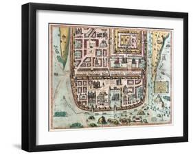 Map of Jerusalem from Civitates Orbis Terrarum-null-Framed Giclee Print