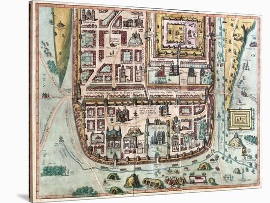 Map of Jerusalem from Civitates Orbis Terrarum-null-Stretched Canvas