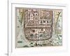 Map of Jerusalem from Civitates Orbis Terrarum-null-Framed Giclee Print