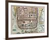 Map of Jerusalem from Civitates Orbis Terrarum-null-Framed Giclee Print