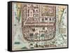 Map of Jerusalem from Civitates Orbis Terrarum-null-Framed Stretched Canvas