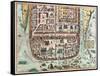 Map of Jerusalem from Civitates Orbis Terrarum-null-Framed Stretched Canvas