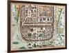 Map of Jerusalem from Civitates Orbis Terrarum-null-Framed Giclee Print