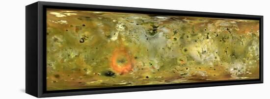 Map of Jupiter's Moon Lo-Stocktrek Images-Framed Stretched Canvas