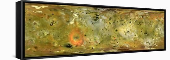 Map of Jupiter's Moon Lo-Stocktrek Images-Framed Stretched Canvas