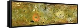 Map of Jupiter's Moon Lo-Stocktrek Images-Framed Stretched Canvas