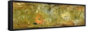 Map of Jupiter's Moon Lo-Stocktrek Images-Framed Stretched Canvas