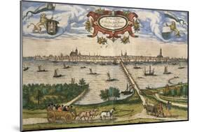 Map of Kampen, Netherlands, from Civitates Orbis Terrarum-null-Mounted Giclee Print