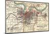Map of Kansas City (C. 1900), Maps-Encyclopaedia Britannica-Mounted Art Print