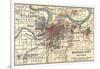 Map of Kansas City (C. 1900), Maps-Encyclopaedia Britannica-Framed Art Print