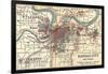 Map of Kansas City (C. 1900), Maps-Encyclopaedia Britannica-Framed Art Print