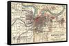 Map of Kansas City (C. 1900), Maps-Encyclopaedia Britannica-Framed Stretched Canvas