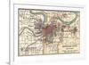 Map of Kansas City (C. 1900), Maps-Encyclopaedia Britannica-Framed Art Print